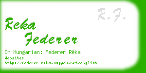 reka federer business card
