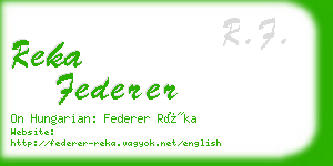 reka federer business card